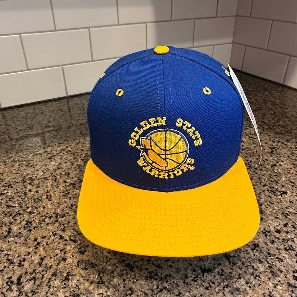 Vtg Golden State Warriors New Era Pro Model Snapback Hat Mens OSFM Blue Yellow